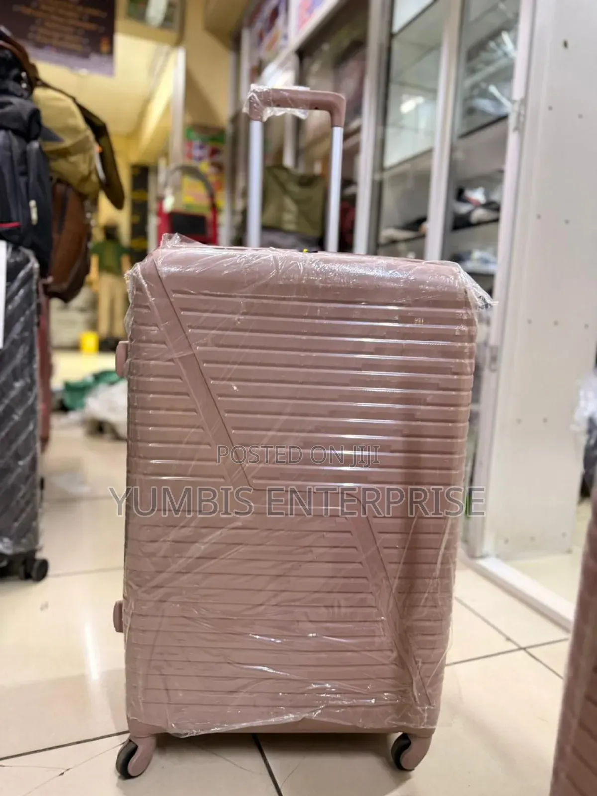 Large Rose Gold 1 Pc Rubber Suitcase Height 66cm(25kgs Capacity)4000