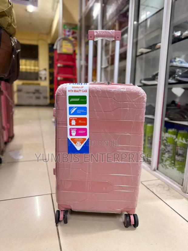 Medium Size Rubber Pink Suitcase (Height 60cm)