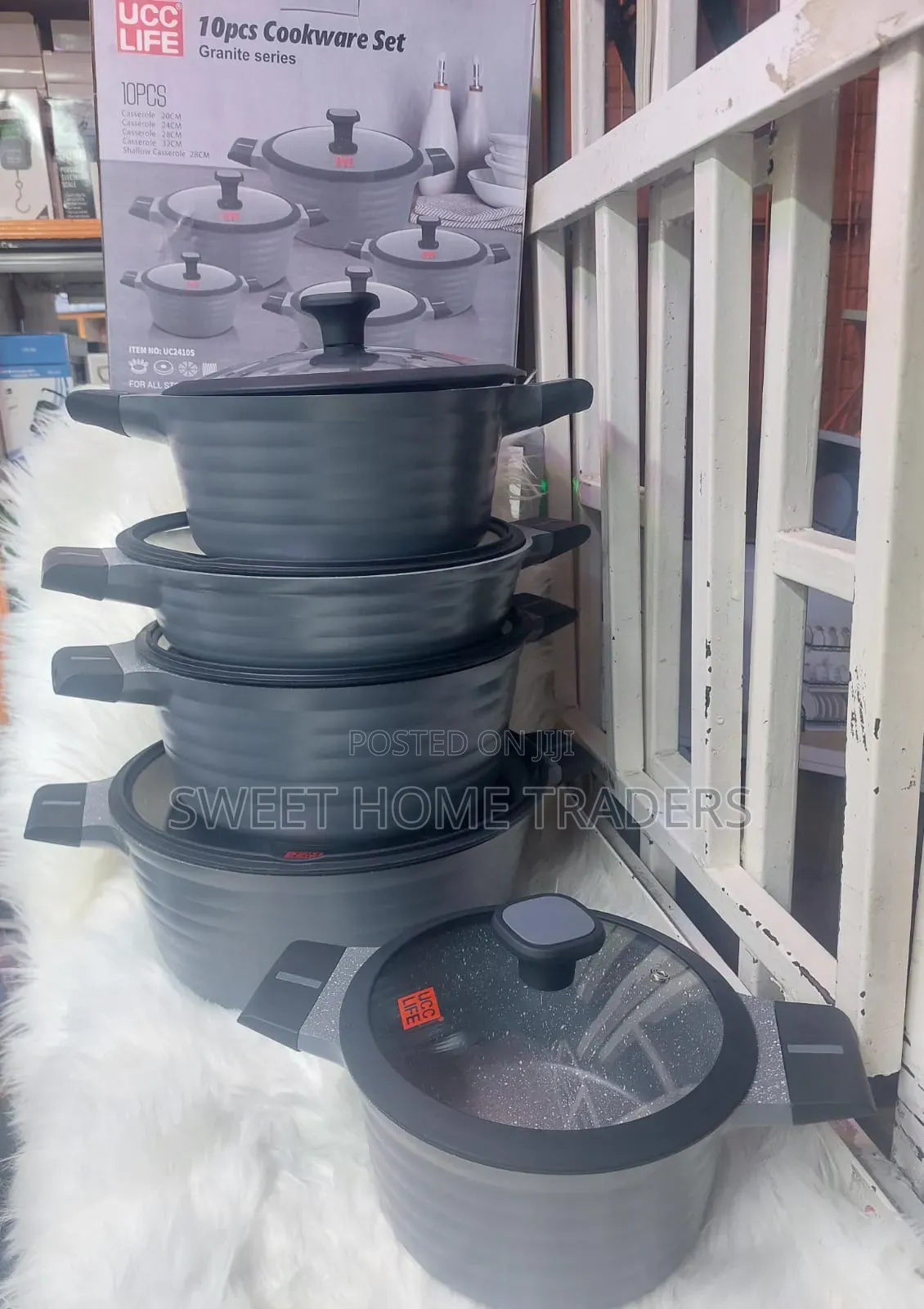 10pcs Granite Cookware 
.Ucc 2410