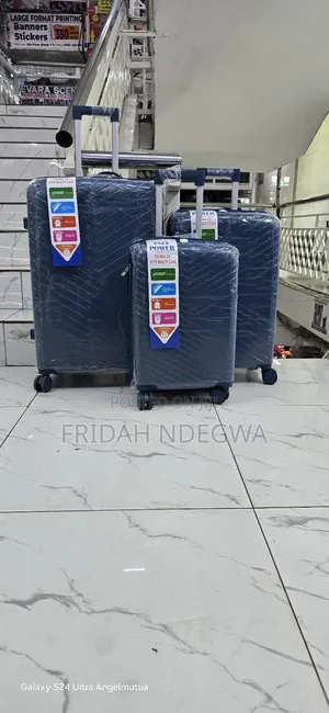 *3 in 1 Unbreakable Double Zip Rubber Suitcases*[Anti Theft)