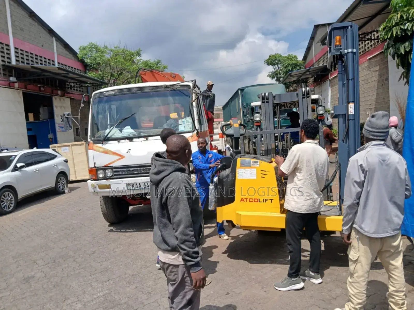 Flatbed Trailer With Crane Are Ready for Cross Country Delivery