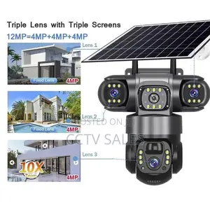 V380 Triple-Lens Solar-Powered PTZ 4g Solar Powered Triple Lens PTZ