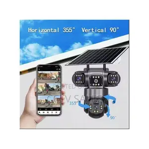 Triple Lens 4g Solar PTZ Camera Rotatable PTZ Outdoor Security Camera