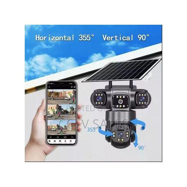 Triple Lens 4g Solar PTZ Camera Rotatable PTZ Outdoor Security Camera
