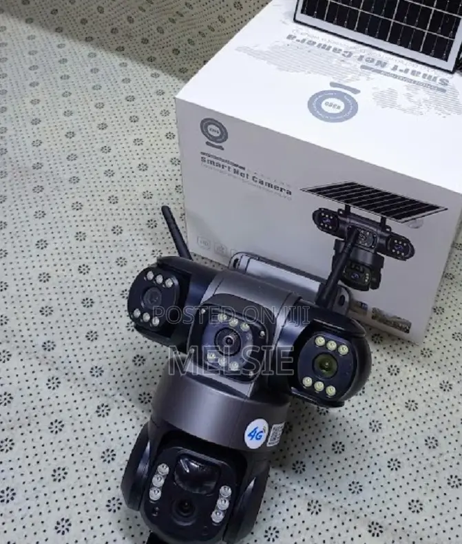 Triple-Lens 4g Solar CCTV Surveillance Camera With Built-in Battery