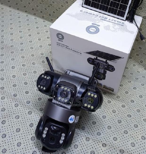 Solar Light Triple-Lens 4g Solar CCTV Surveillance Camera-Three Lenses