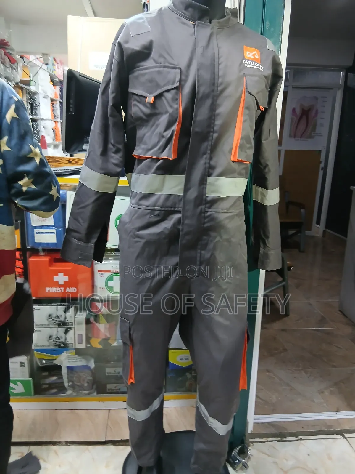Elastic Back Cargo Multiple Pockets Overall