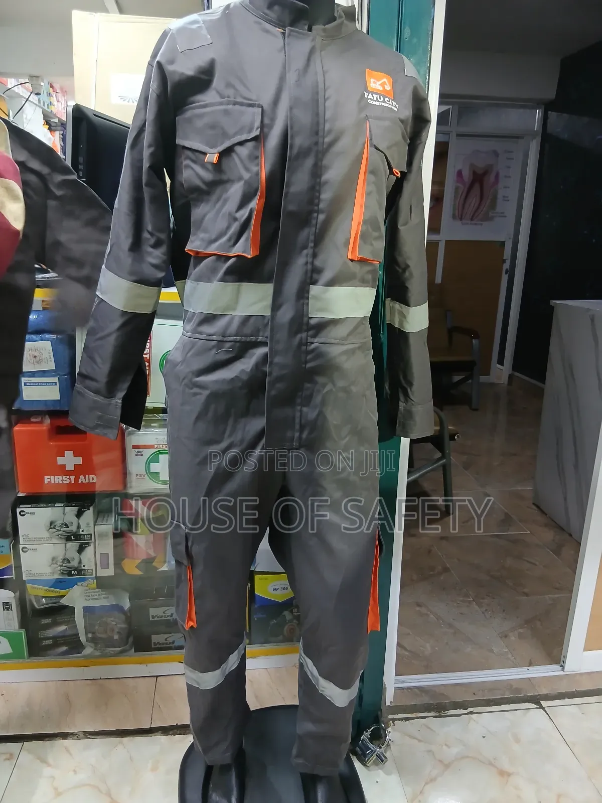 Elastic Back Cargo Multiple Pockets Overall