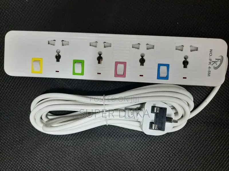 4 Way Extension Socket.5 M Cable.Fk 4-5m Uk 3-Pin Plug