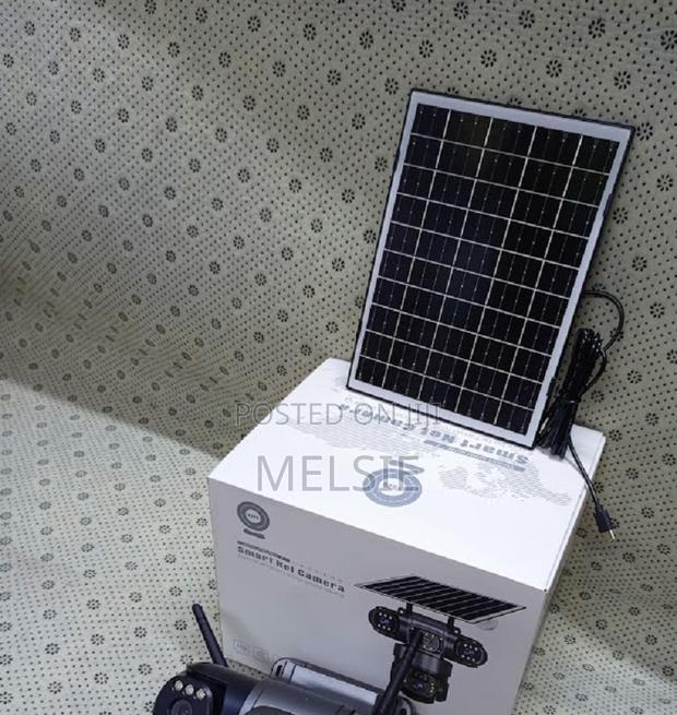 Three Lens Outdoor Surveil CCTV Camera PTZ 360 Tripple Lens Solar Cam