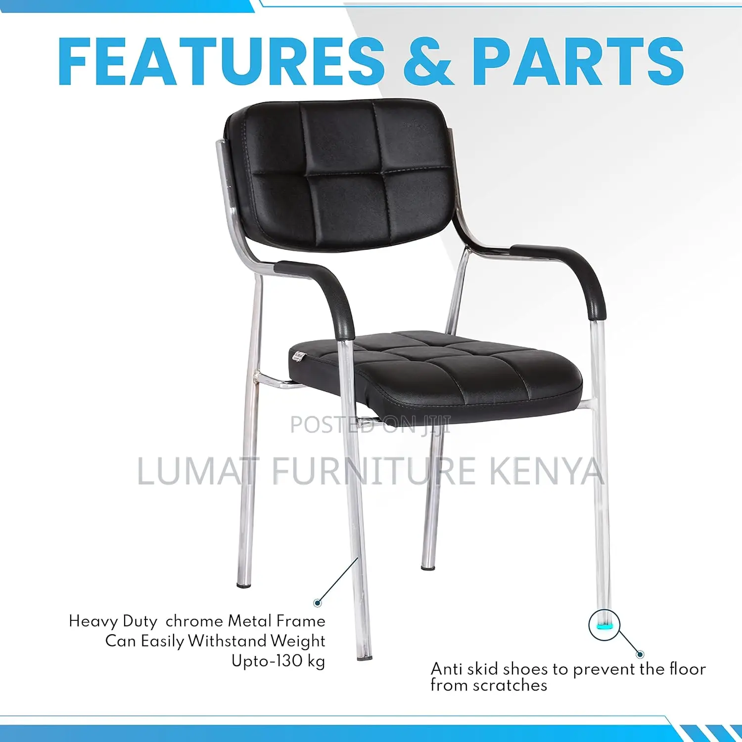 Modern Black Catalina Visitors Chair