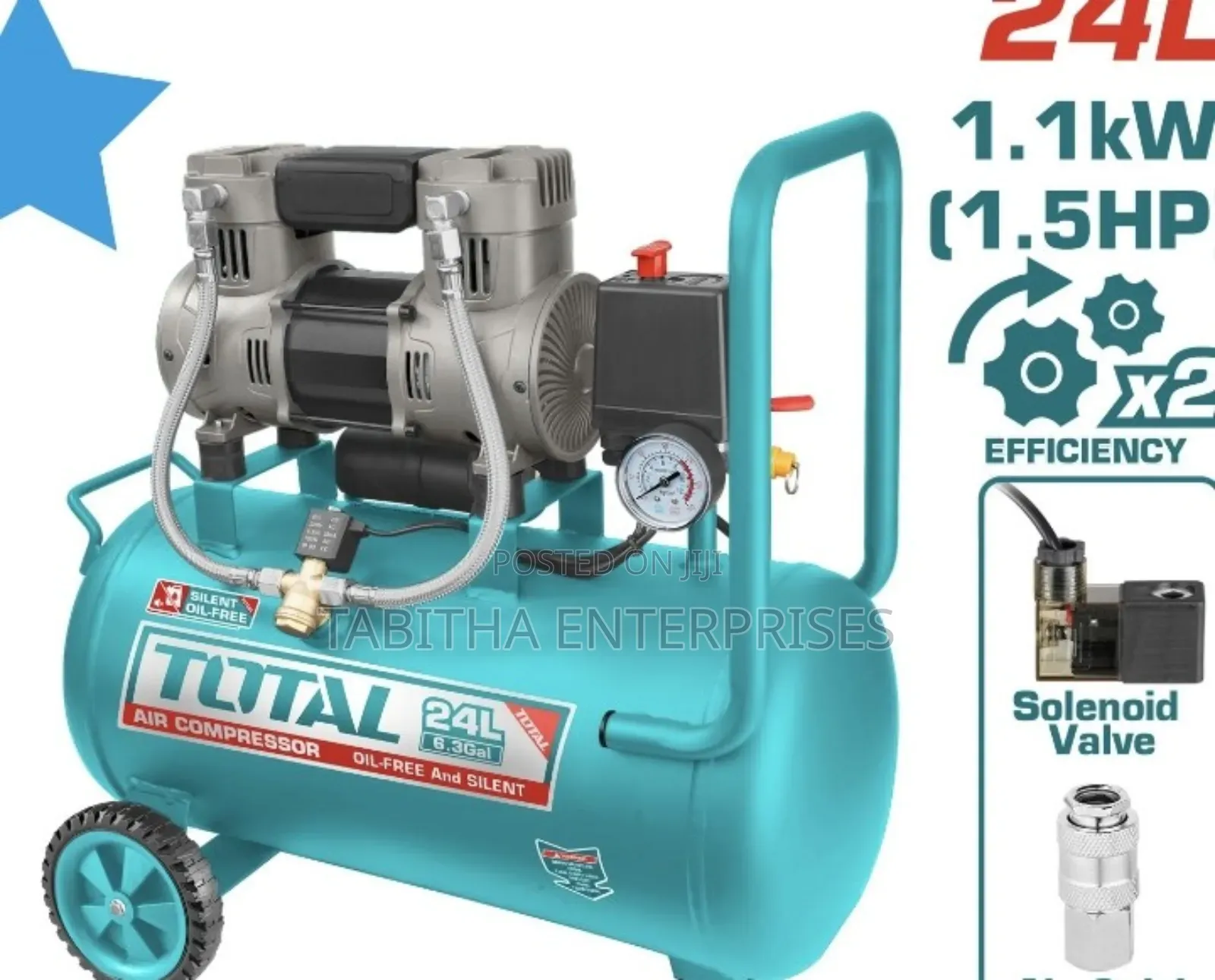 Total Silent Air Compressor 24ltrs