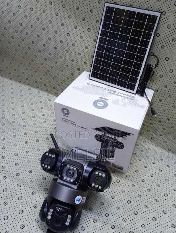 High-Definition 4g V380 Triple Lens Camera Solar (Pir Human Detection - main view