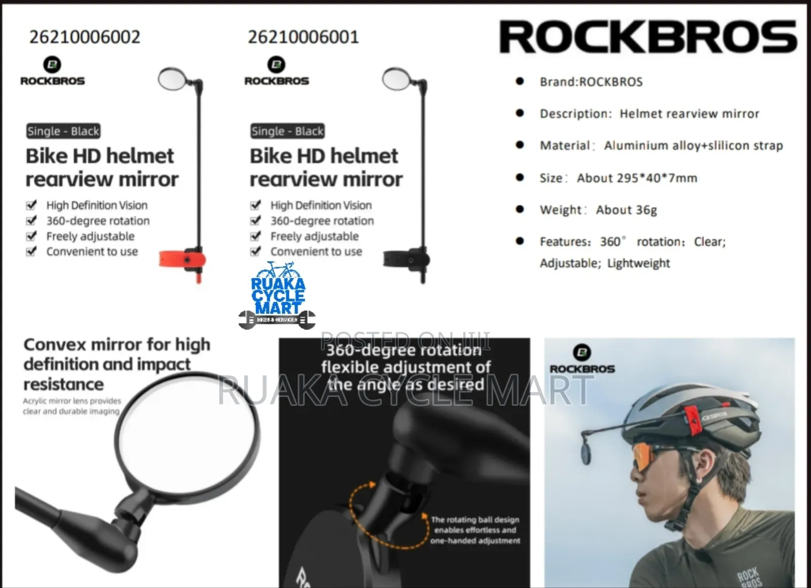 Helmet Rear View Mirror
