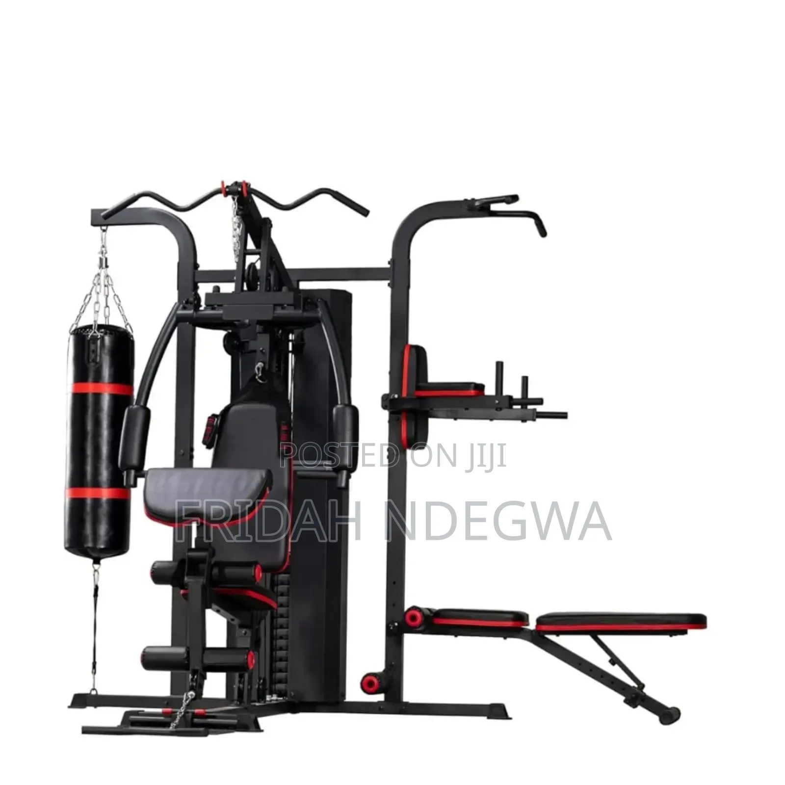 3 Station Multigym With a Punching Bag