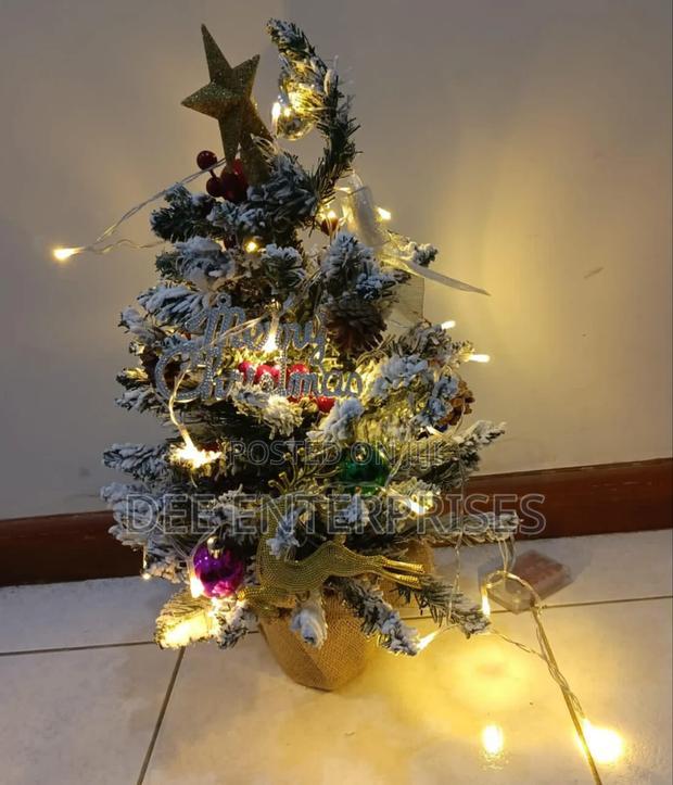 Table Top Christmas Tree With Decorations and Lights - main view