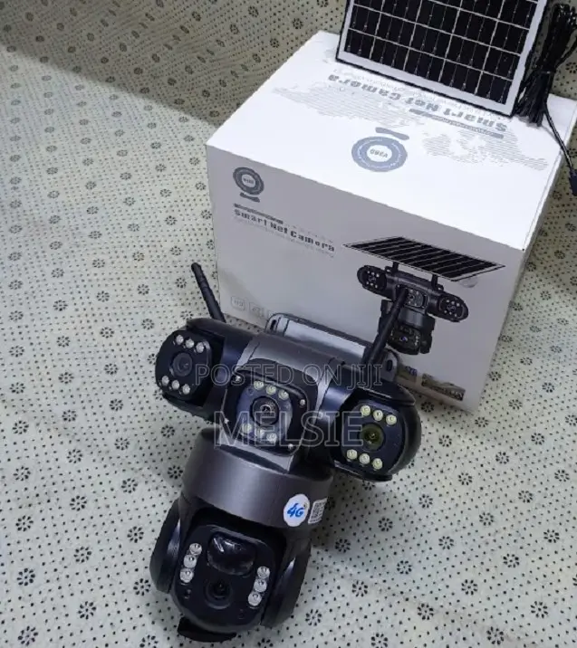 Three Lens Security Cam Solar Powered 4g Night Vision Human Tracking