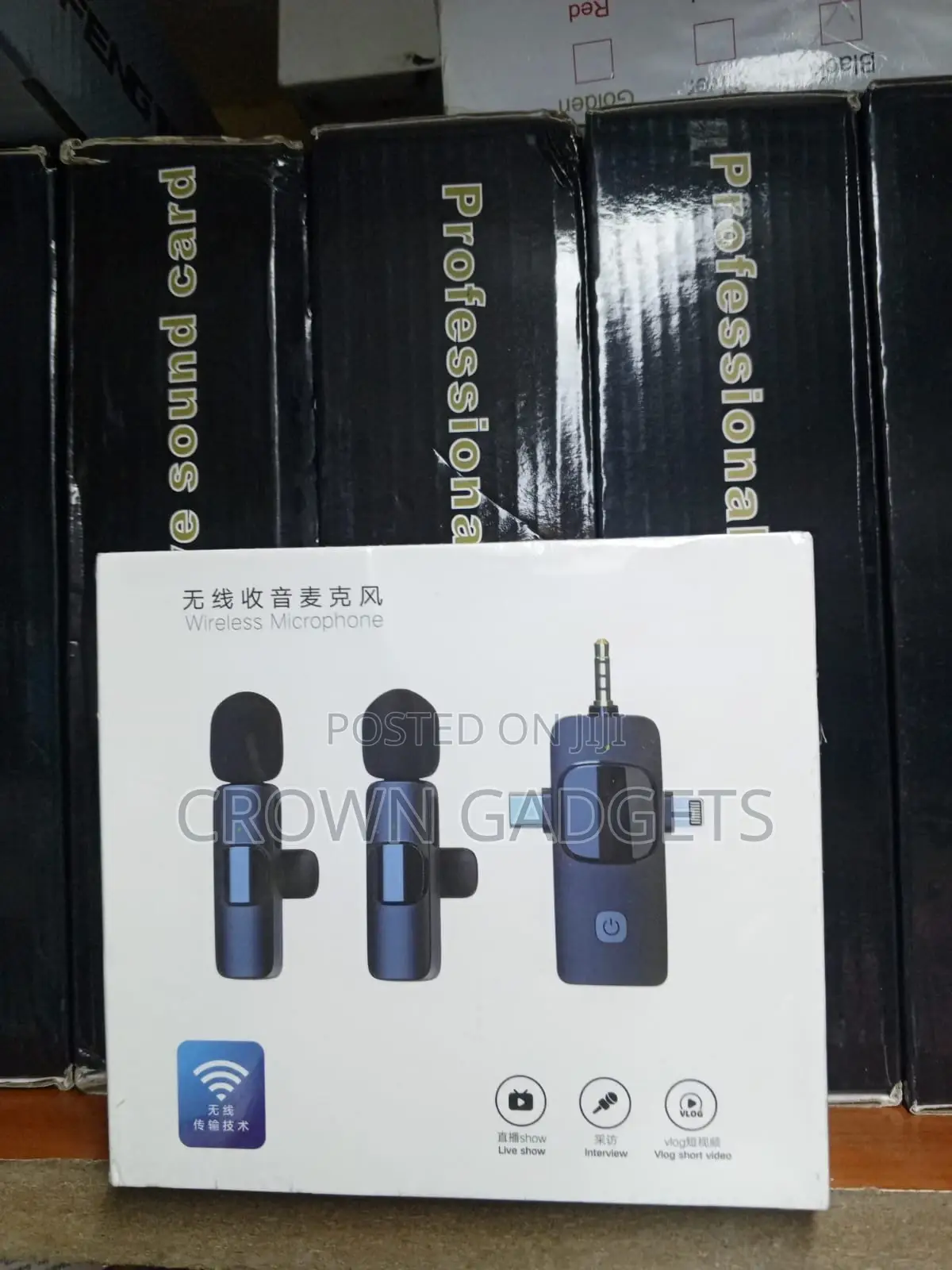 Dual Wireless Microphone Kit 3.5mm Plug for iPhone Android