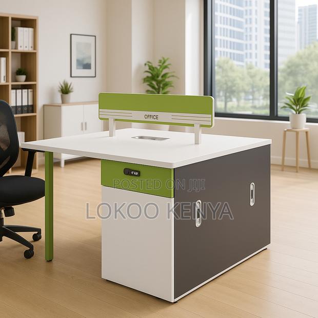 Workstation; 2 Person Face to Face Ergonomic Workstation Desk - thumbnail 3