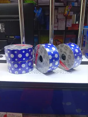 Royal Blue-Dotted White Ribbons for Decoration