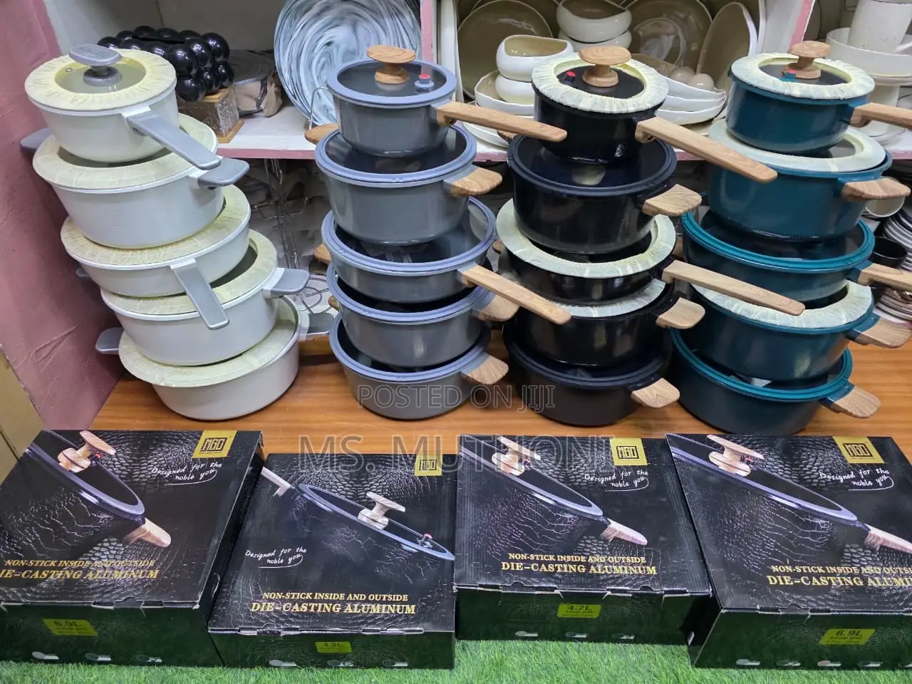 10pcs Die Cast Marble Ceramic Aluminium Pots.