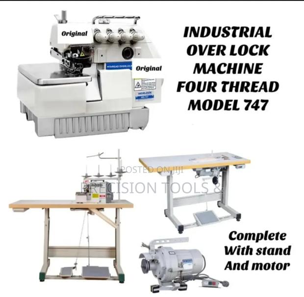 Industrial Overlock Machine Four Thread Complete With Stand and Motor