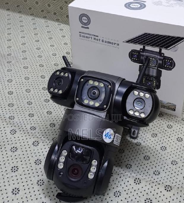 V380 Smart Solar Powered 4g Camera – Triple Lens Solar Light Camera - main view