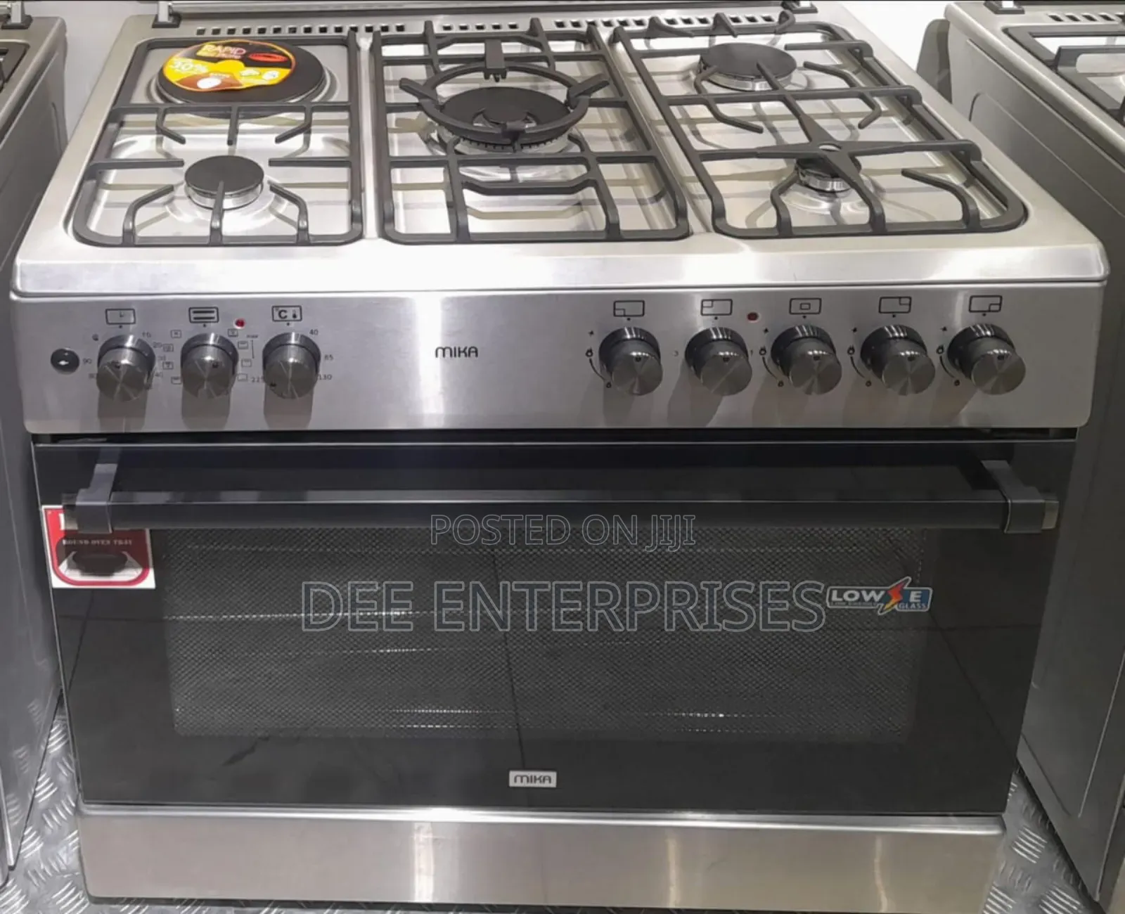 Mika Standing Cooker, 90cm X 60cm, 4 Gas Burners (1 Wok) + 1hot Plate