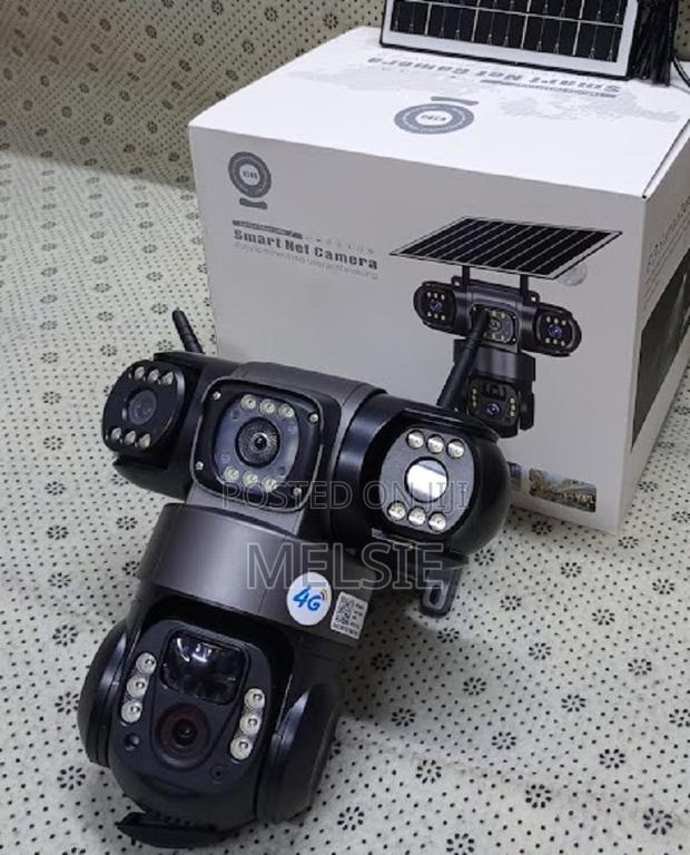 3 Lens Tripple Lens Solar 4g CCTV Camera Solar Light Full 360°