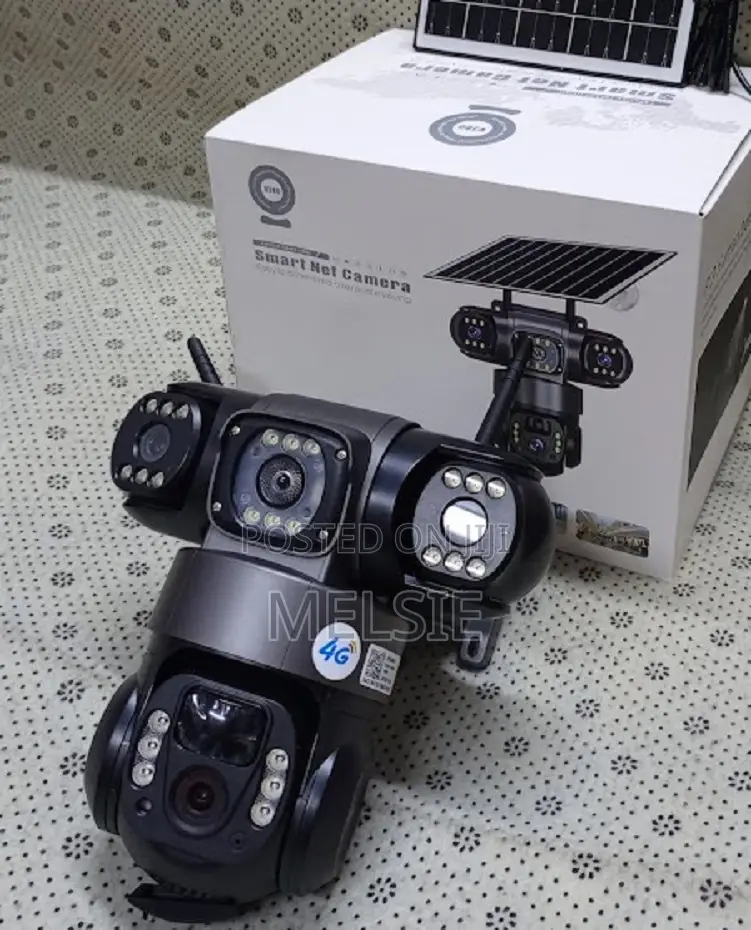 3 Lens Tripple Lens Solar 4g CCTV Camera Solar Light Full 360°