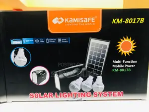 Kamisafe Km-8017b Solar Lighting.3 Bulbs.Mobile Charger.Rechargeable
