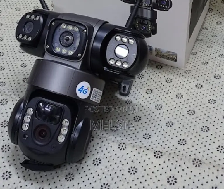 Tripple Lens Solar Security Video Ip Camara 4mp Battery CCTV Monitor)
