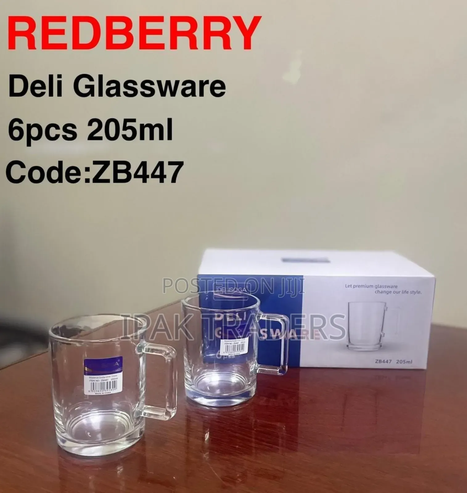 Redberry Premium Range of Crystal Clear Mugs Zb 447