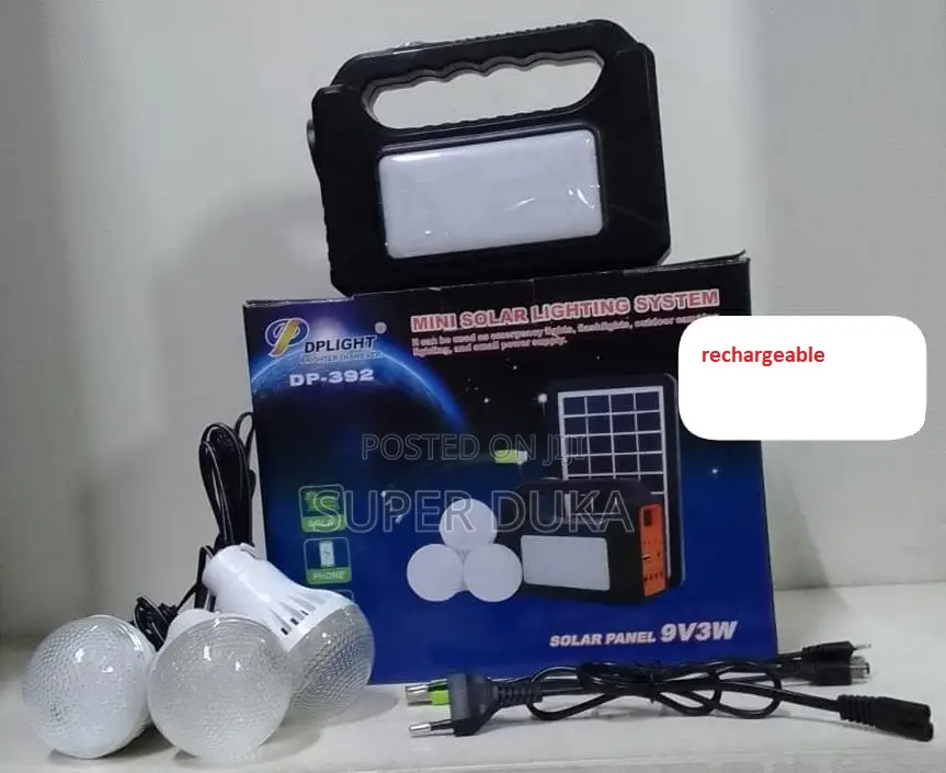 Dplight Dp-392 Mini Solar Lighting System With 3 Bulb