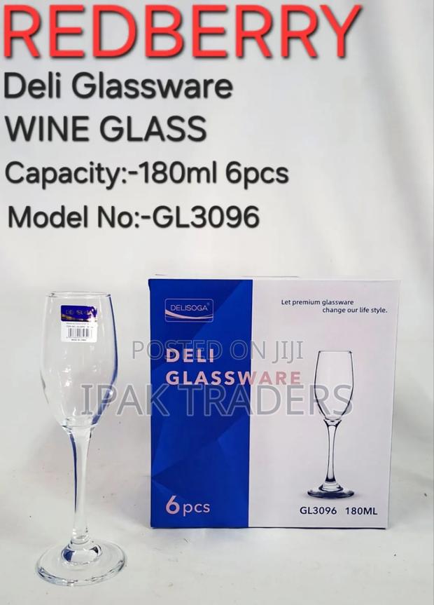 Redberry Premium Range of Crystal Clear Glass Wine Glass 180ml