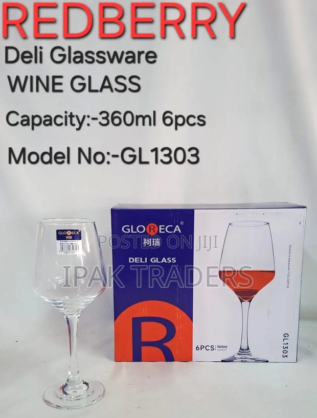 Redberry Premium Range of Crystal Clear Glass Wine Glass 360ml - main view