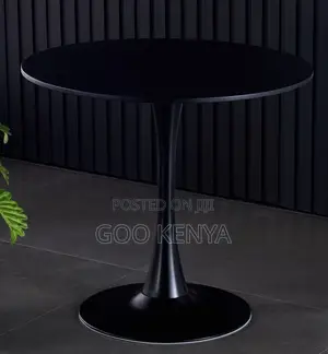 Home Table; Durable Lightweight Black Round Coffee Table for Interiors