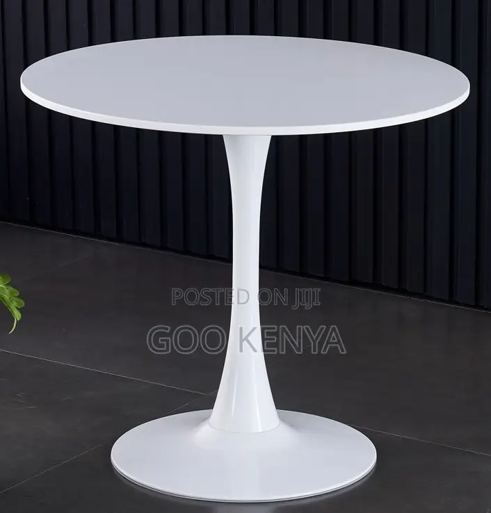 Home Table; Durable Lightweight Black Round Coffee Table for Interiors