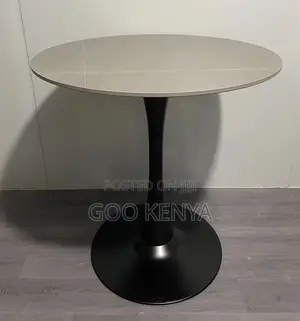 Home Table; Durable Lightweight Black Round Coffee Table for Interiors