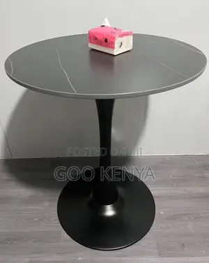 Home Table; Durable Lightweight Black Round Coffee Table for Interiors