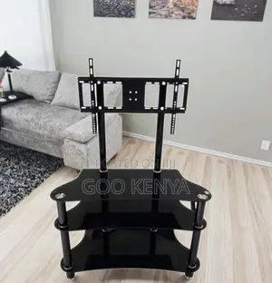 Home Tv Stand; Durable Glass and Metal Tv Stand for Living Room Decor