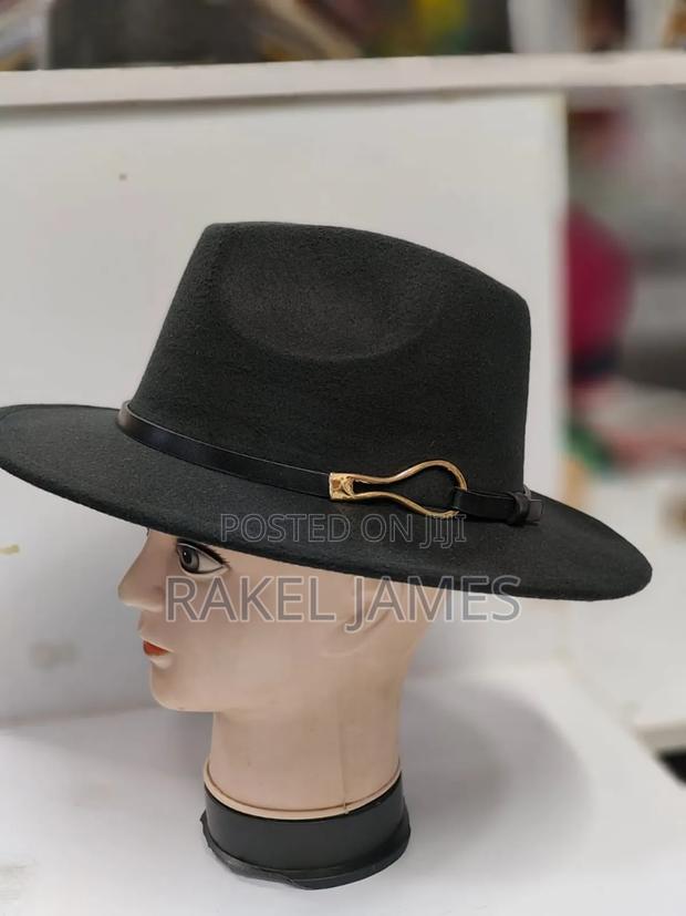 Men's Camel Fedora Hat. - main view