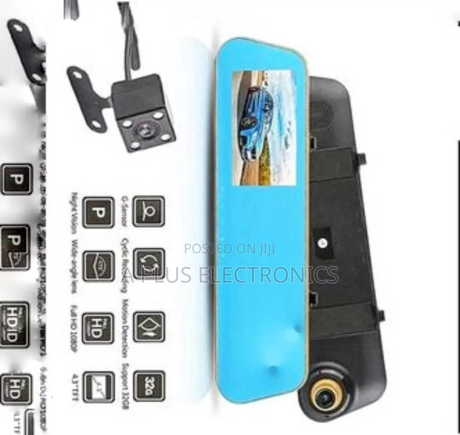 Dash Cam Half Screen 2 in 1