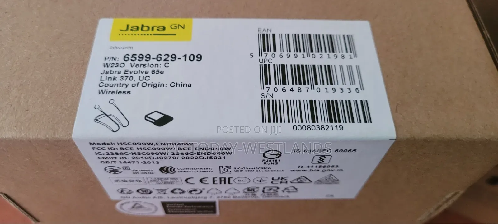 Jabra Evolve 65e Wireless Bluetooth Earbuds | 6599-623-109