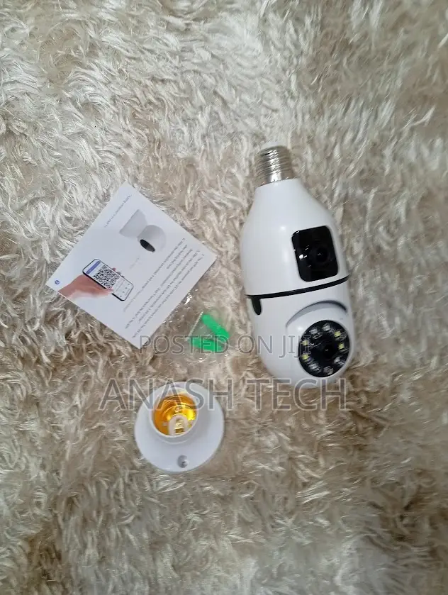 Pro V380 Dual Lens PTZ 1080p Wi-Fi Bulb Camera With Two-Way Audio