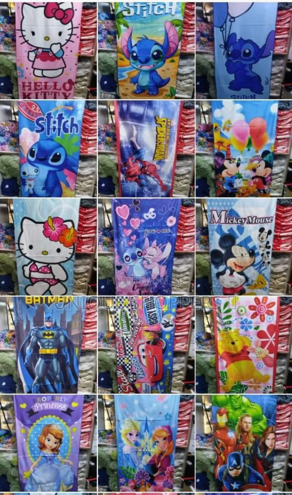 Cartoon Themed Towels*
 Size 70 Cm * 140 Cm