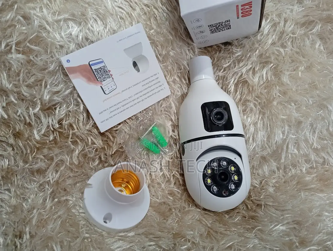 Double Lens PTZ Bulb Wifi Camera - Dual Lens Fixed and PTZ Camera