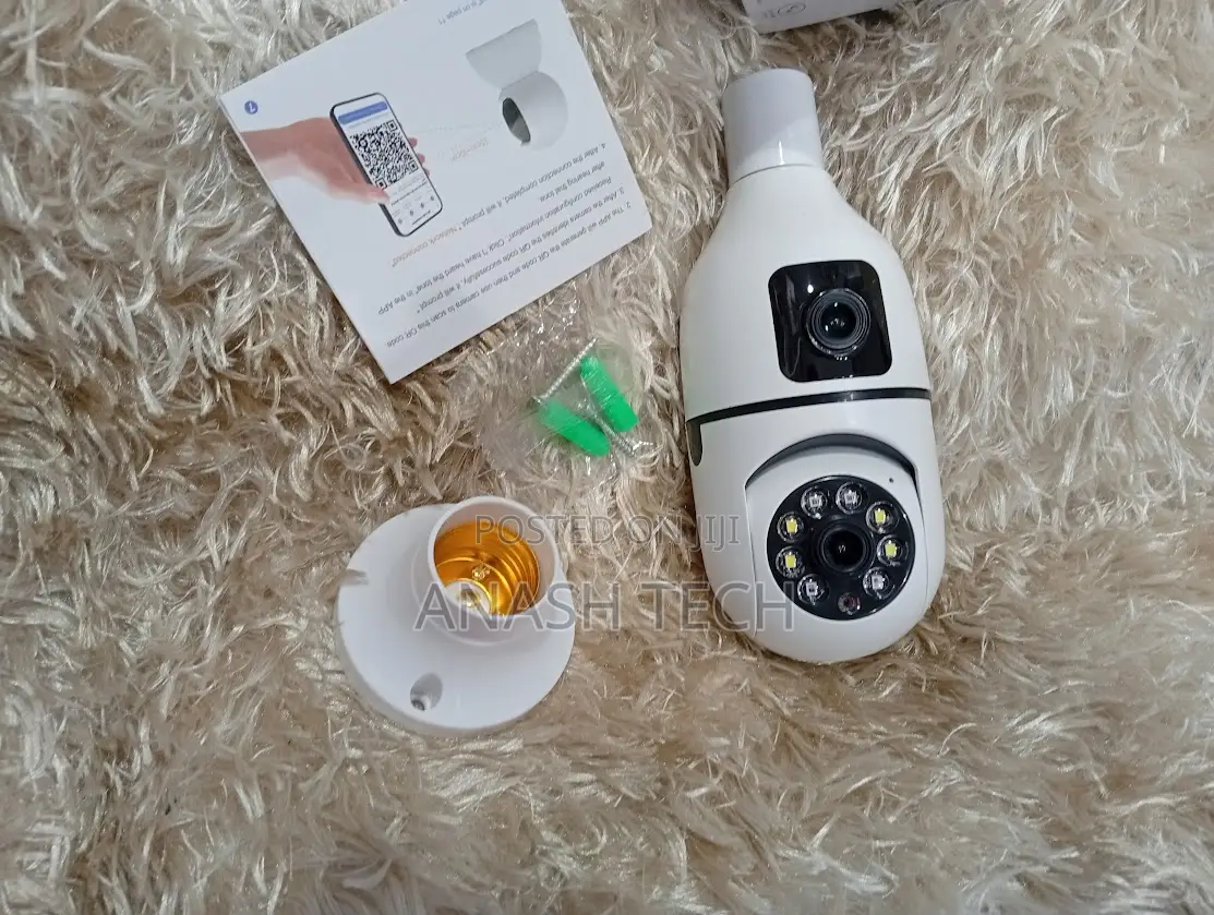 Userble V380 Wifi Ip Camera Dual Lens 1080p Bulb PTZ Camera