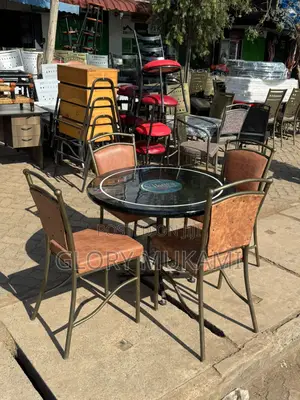 Restaurant And Bar Black Marble Table And Chairs
