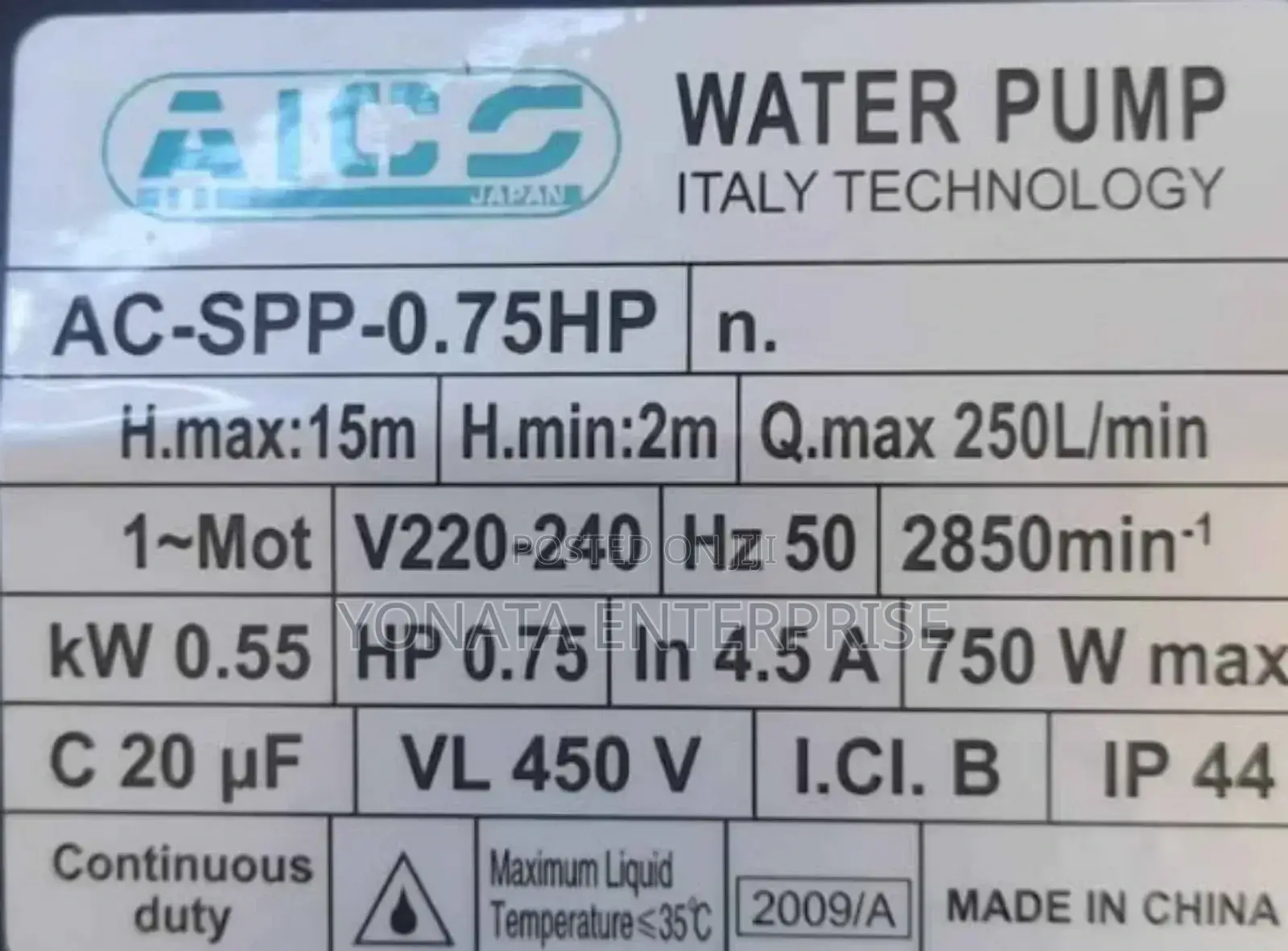 0.75hp Swimming Pool Water Pump